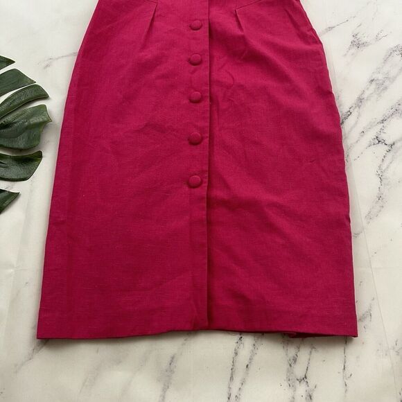 Nancy Johnson Womens Vintage 90s Sheath Dress Size 6 New Pink Linen Embroidered - Picture 9 of 9